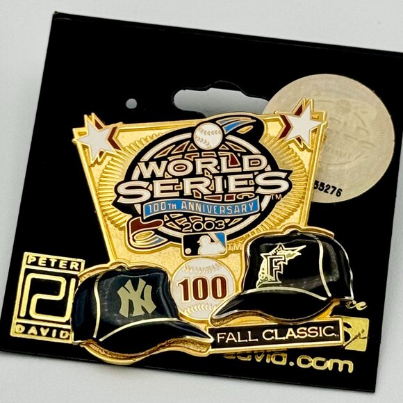 2003 World Series 100th Anniversary Marlins Yankees Baseball Pin - Picture 1 of 4